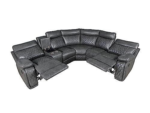 L Shaped Recliner Sectional Sofa with Cup Holder