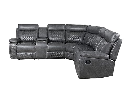 L Shaped Recliner Sectional Sofa with Cup Holder