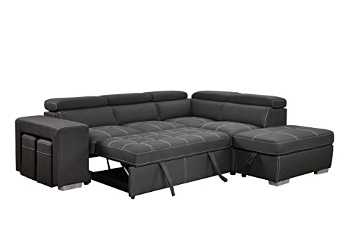 Modern 104" L-Shaped Sectional Sofa with Storage