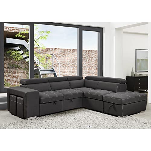 Modern 104" L-Shaped Sectional Sofa with Storage