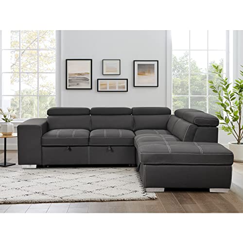 Modern 104" L-Shaped Sectional Sofa with Storage