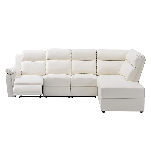 Eafurn L-Shaped Faux Leather Reclining Sofa Couch