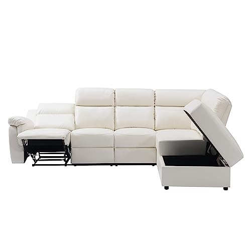 Eafurn L-Shaped Faux Leather Reclining Sofa Couch