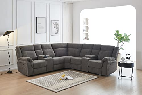 Power Reclining Sectional Sofa with USB and Storage