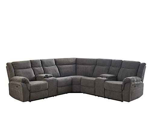 Power Reclining Sectional Sofa with USB and Storage