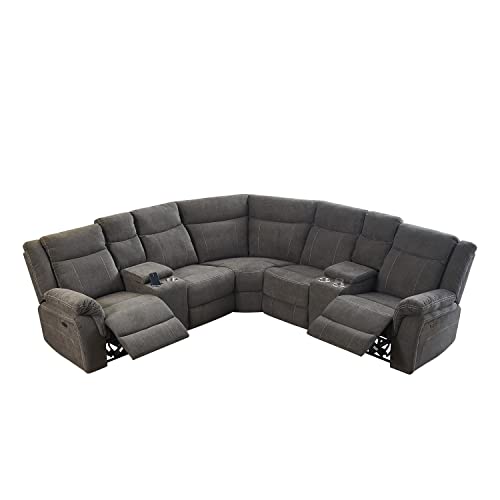 Power Reclining Sectional Sofa with USB and Storage