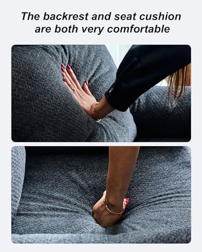 Comfy Dark Gray Power Recliner Loveseat Couch