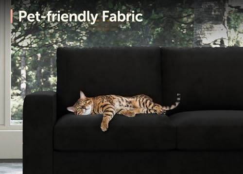 HONBAY Velvet U-Shaped Sleeper Sofa with Storage
