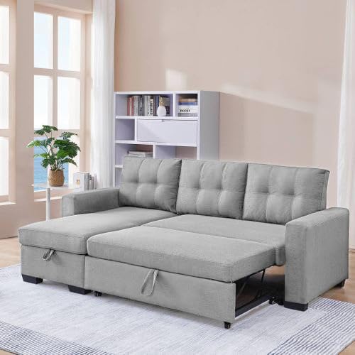 L-Shaped Convertible Sofa with Chaise Lounge