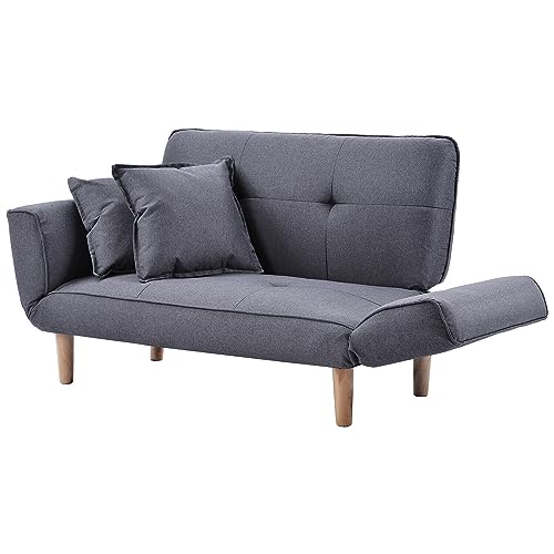 Light Grey Compact Recliner Sleeper Sofa Bed