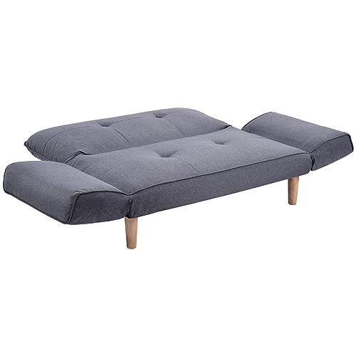 Light Grey Compact Recliner Sleeper Sofa Bed