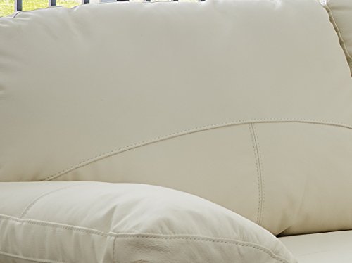 Boston Cream Ivory Leather Corner Sofa with USB