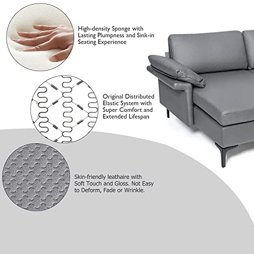 Faux Leather 3-Seater Sofa with USB Ports