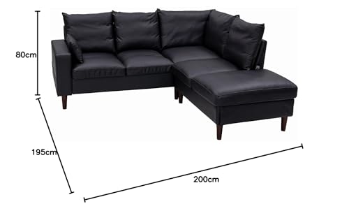 Modern 5-Seater L-Shaped Faux Leather Sectional Sofa