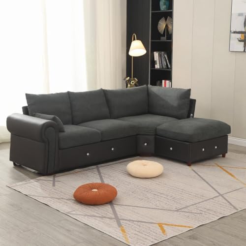 Panana L-Shaped Sofa with USB Chaise Lounge