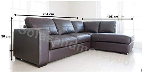 Venice Big Corner Sofa - Brown Faux Leather