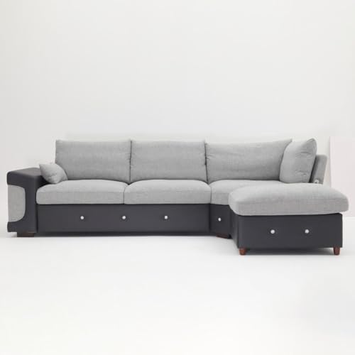 Light Gray Corner Sofa with USB Port