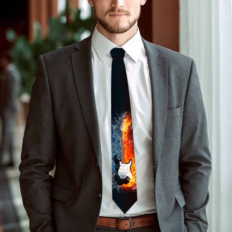 Cubirmin Men's Electric Guitars Novelty Necktie for Wedding