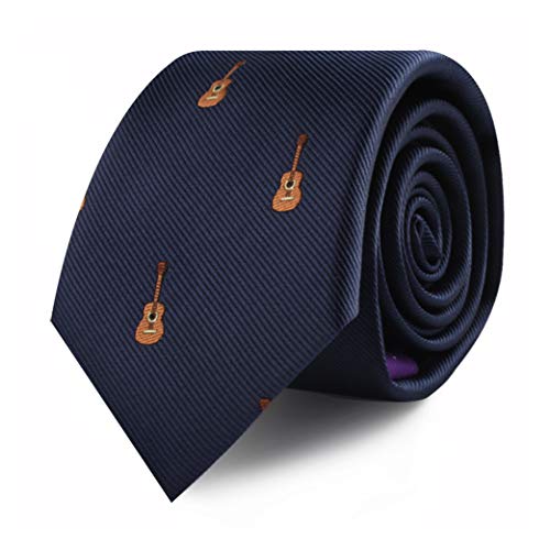 Skinny Acoustic Guitarist Necktie for Music Lovers Gift