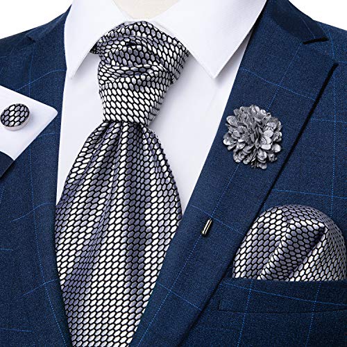 DiBanGu 4-Piece Jacquard Ascot Set for Men