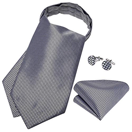 DiBanGu 4-Piece Jacquard Ascot Set for Men