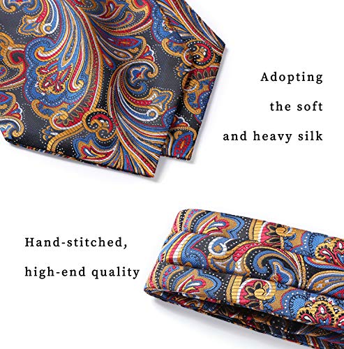 Brown Paisley Ascot Set with Matching Pocket Square