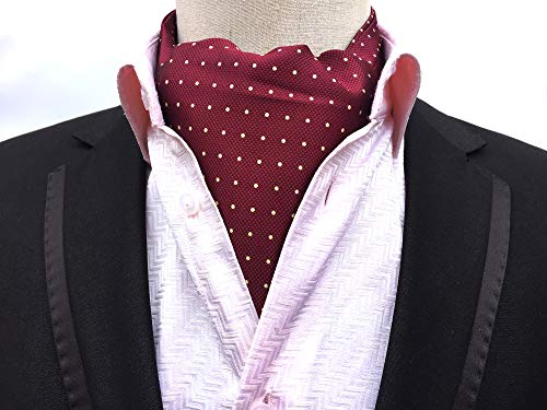 Red Polka Dot Ascot Tie for Men and Boys