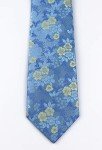 Sky Blue Floral Silk Necktie for Men