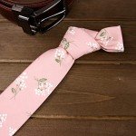 Floral Skinny Tie in Blush Pink and White