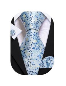 Barry.Wang Floral Tie Set with Handkerchief & Cufflinks