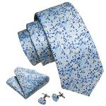 Barry.Wang Floral Tie Set with Handkerchief & Cufflinks