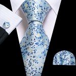 Barry.Wang Floral Tie Set with Handkerchief & Cufflinks
