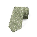 Floral Art Necktie with Soft Pink Blossoms