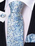 Barry.Wang Floral Tie Set with Handkerchief & Cufflinks