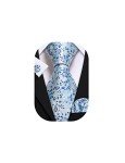 Barry.Wang Floral Tie Set with Handkerchief & Cufflinks