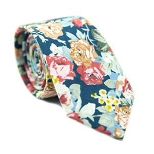 Men's Floral Print Skinny Tie by DAZI