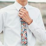 Men's Floral Print Skinny Tie by DAZI