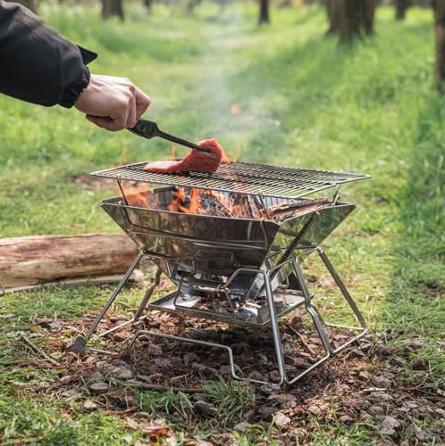 Stainless Steel Foldable Camping Grill with Carrying Bag