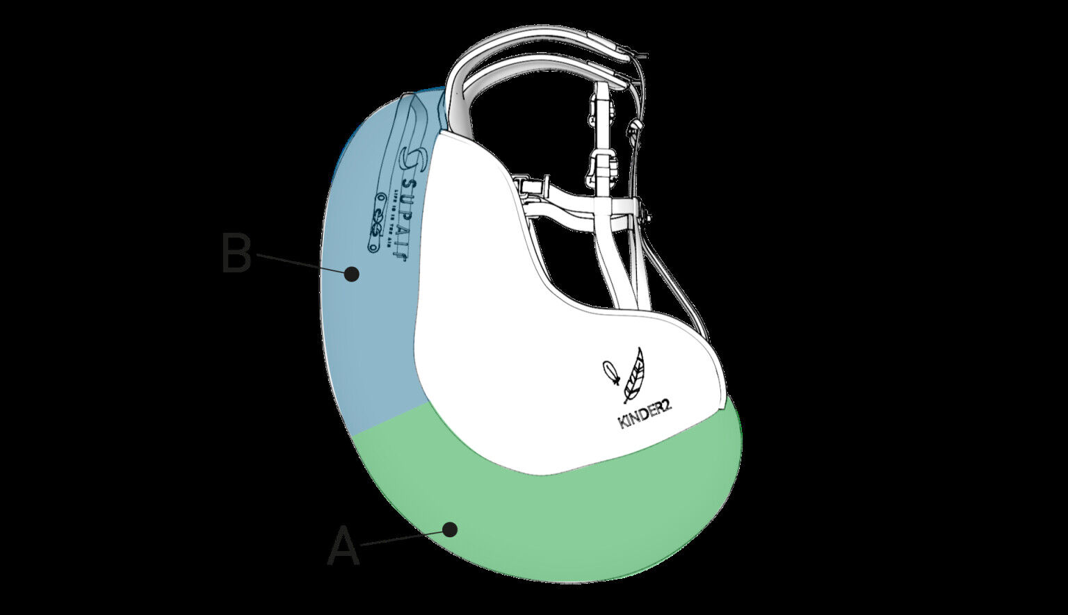 Supair Kinder 2 Paragliding Harness Kids 6-12 UNISIZE