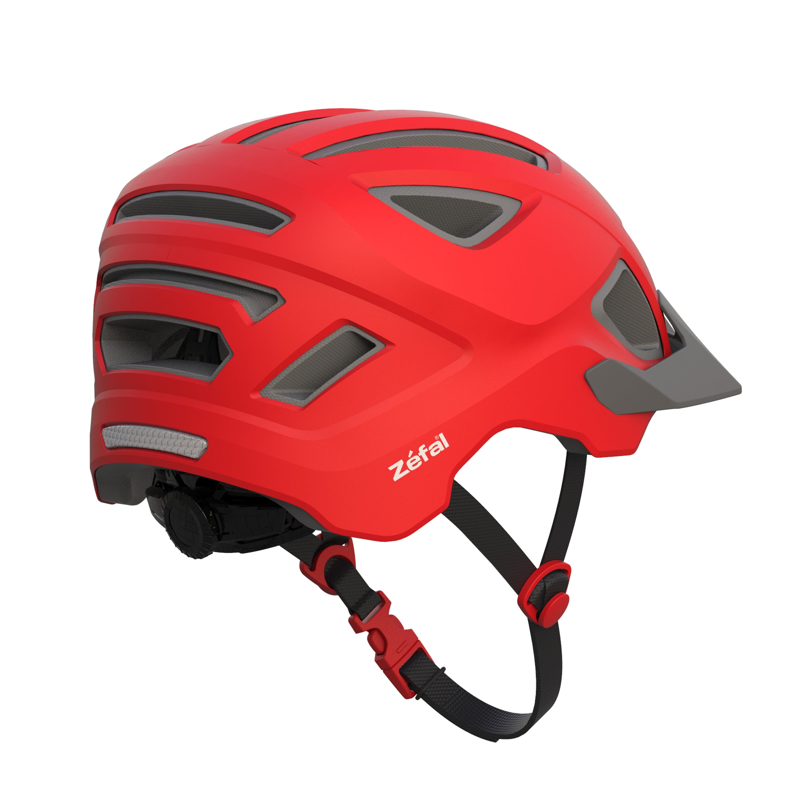 Red Youth Paragliding Helmet with Visor and Reflection