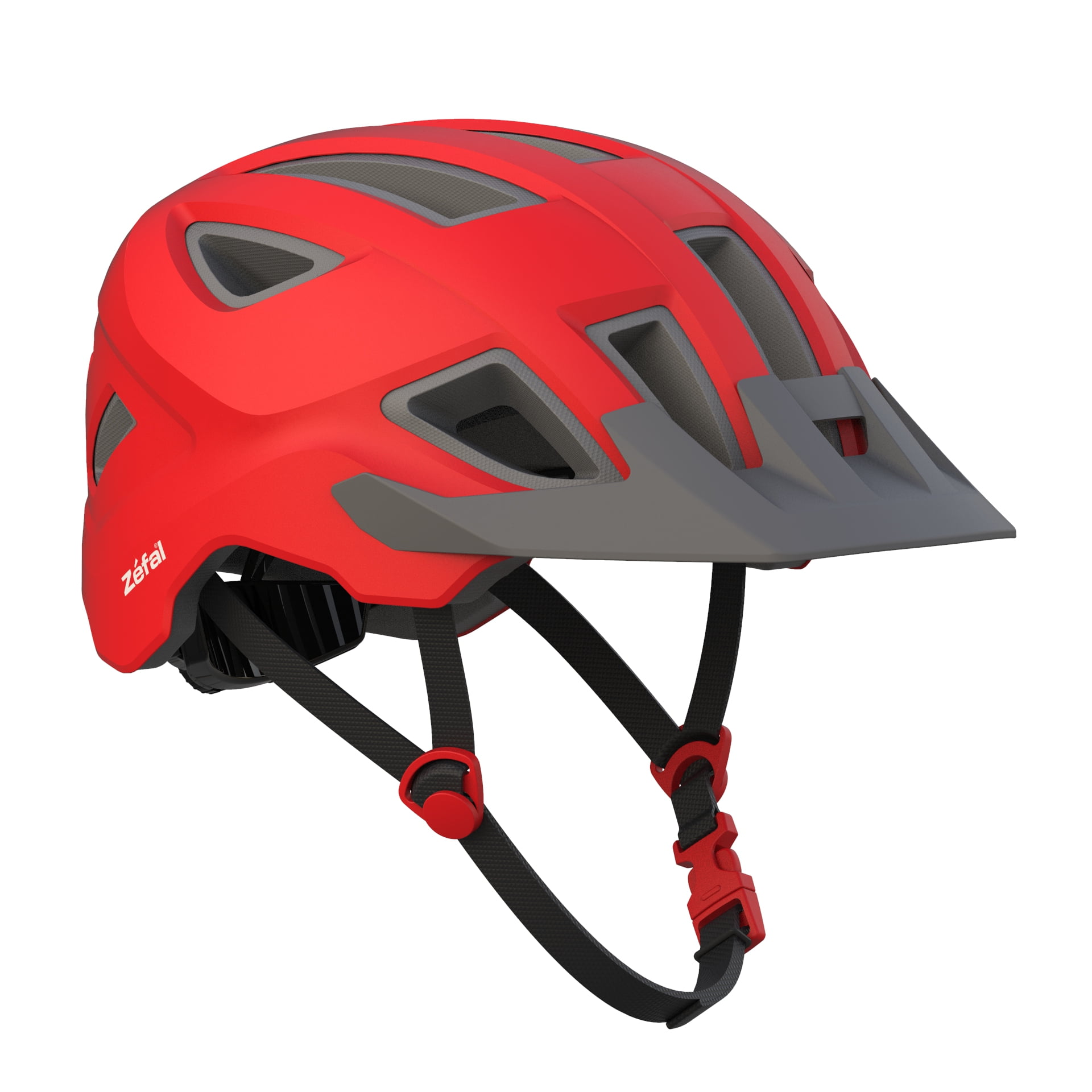 Red Youth Paragliding Helmet with Visor and Reflection