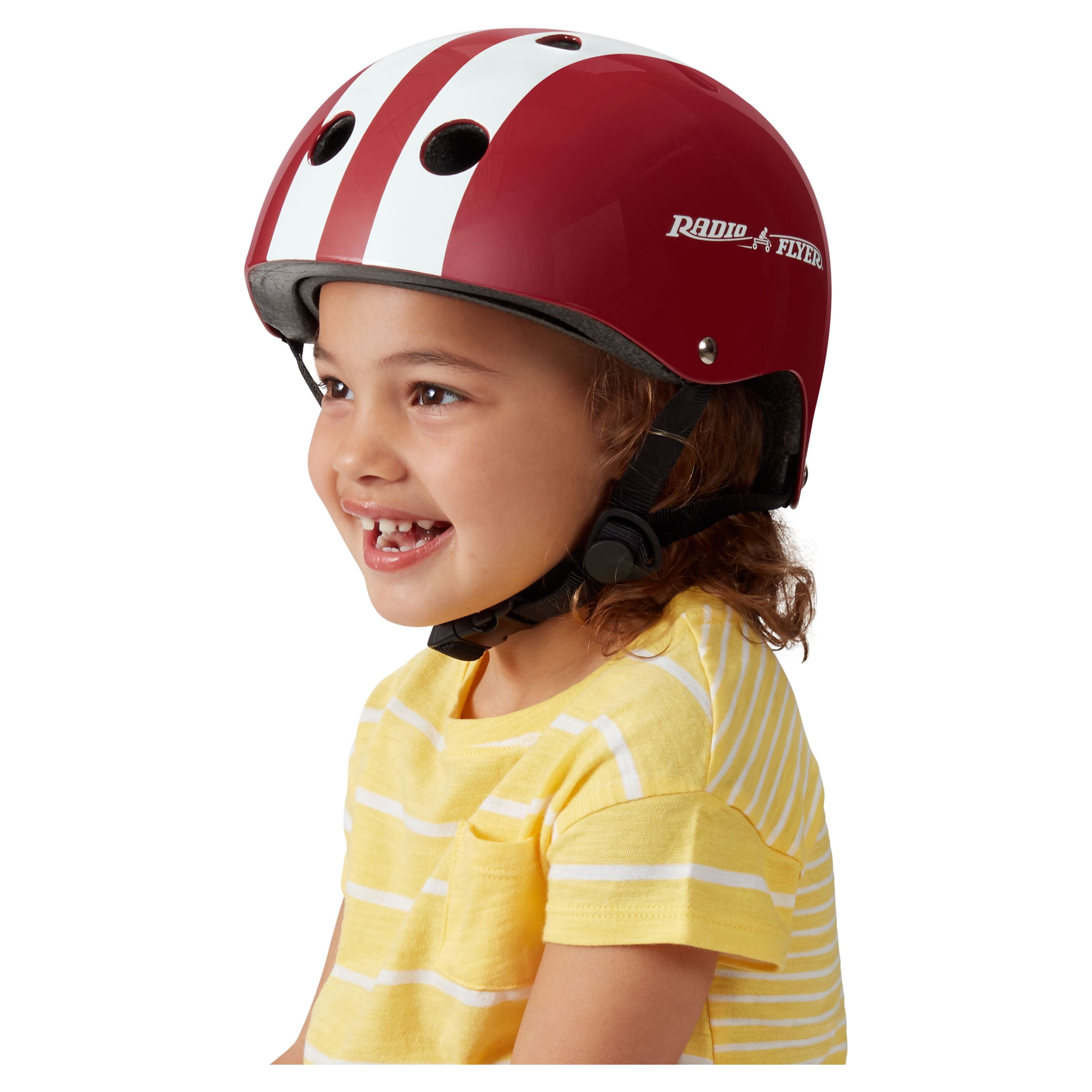 Youth Paragliding Helmet: Adjustable Straps, Ages 2-5, Red