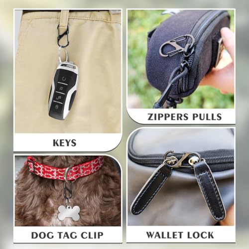6pc Snail Trail Retractable Lanyard & 12pc Carabiner
