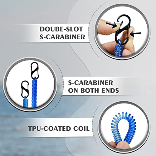 6pc Snail Trail Retractable Lanyard & 12pc Carabiner