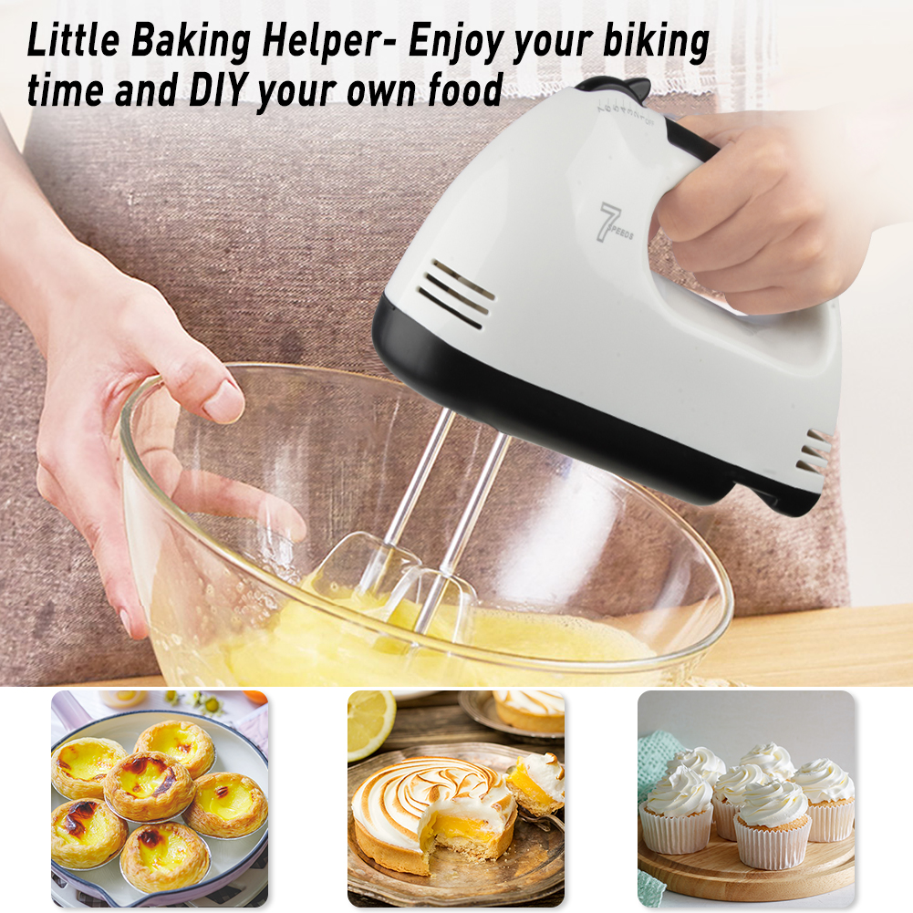 7-Speed Electric Hand Mixer with Whisk & Hooks