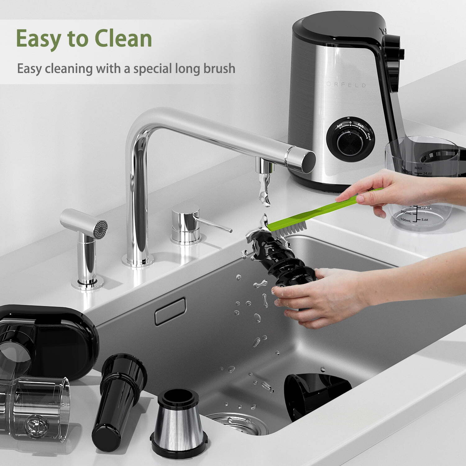 ORFELD Slow Masticating Juicer - Vegetable Fruit Extractor