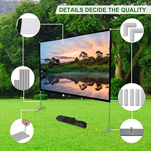 Outdoor Foldable Movie Projector Screen: 100 inch Portable