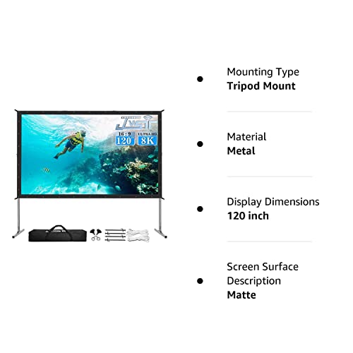 JWSIT 120" Outdoor Movie Screen - Portable and Upgraded
