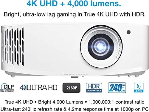 Optoma UHD38x 4K Gaming Projector | 4000 Lumens