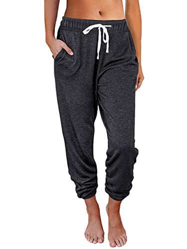 Baggy Sweatpants with Pockets for Women - BlackGrey